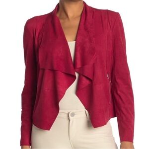 Bagatelle Draped Faux Suede Jacket Red Size Medium